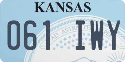 KS license plate 061IWY