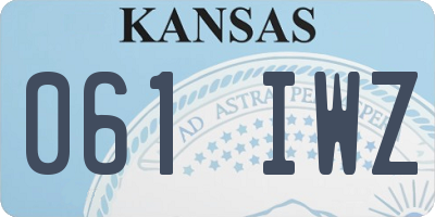 KS license plate 061IWZ