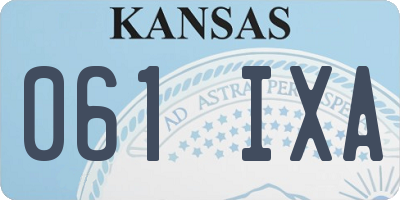 KS license plate 061IXA