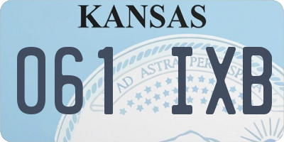 KS license plate 061IXB