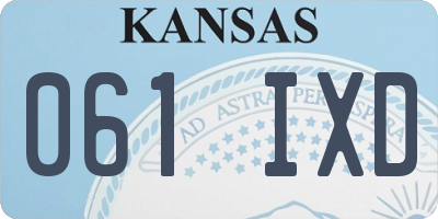 KS license plate 061IXD