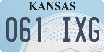 KS license plate 061IXG