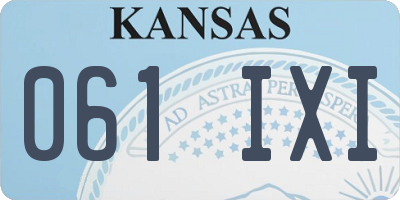KS license plate 061IXI