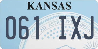 KS license plate 061IXJ