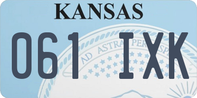 KS license plate 061IXK