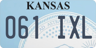 KS license plate 061IXL