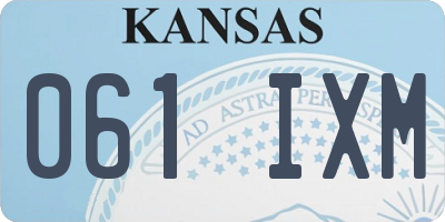 KS license plate 061IXM
