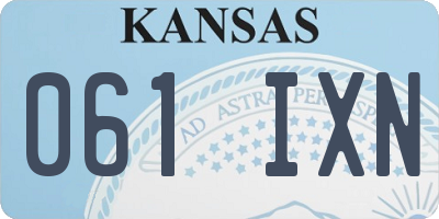 KS license plate 061IXN