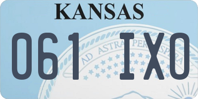 KS license plate 061IXO