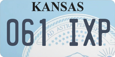 KS license plate 061IXP