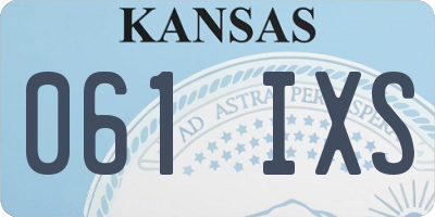 KS license plate 061IXS