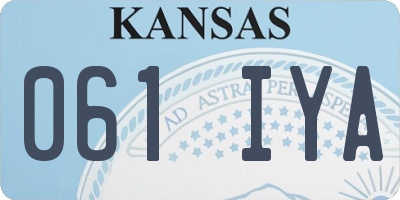 KS license plate 061IYA