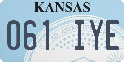 KS license plate 061IYE