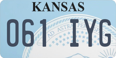 KS license plate 061IYG