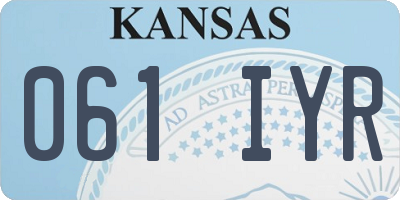 KS license plate 061IYR