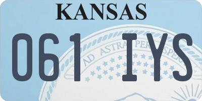 KS license plate 061IYS