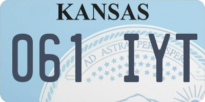 KS license plate 061IYT