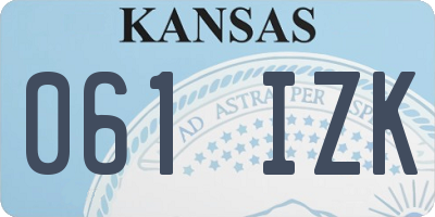 KS license plate 061IZK