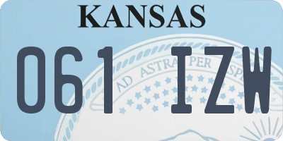 KS license plate 061IZW
