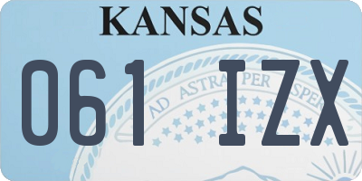 KS license plate 061IZX