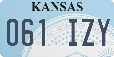 KS license plate 061IZY