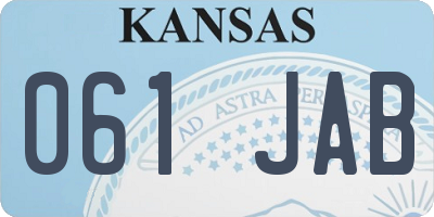 KS license plate 061JAB