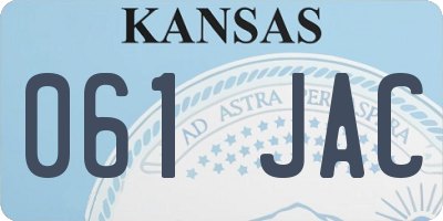 KS license plate 061JAC