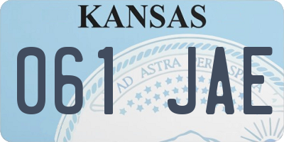 KS license plate 061JAE