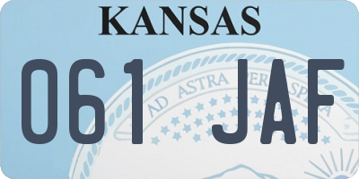 KS license plate 061JAF