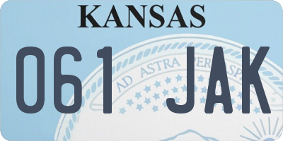 KS license plate 061JAK
