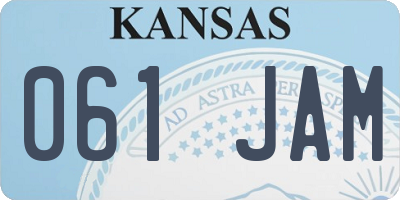 KS license plate 061JAM