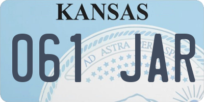 KS license plate 061JAR