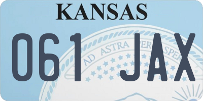 KS license plate 061JAX