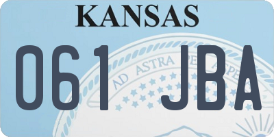 KS license plate 061JBA