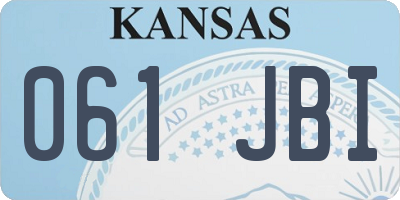 KS license plate 061JBI