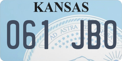 KS license plate 061JBO