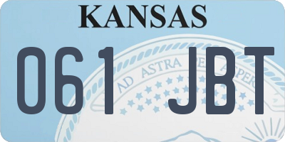 KS license plate 061JBT