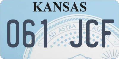 KS license plate 061JCF