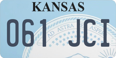 KS license plate 061JCI