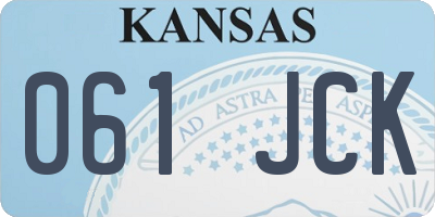 KS license plate 061JCK
