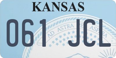 KS license plate 061JCL