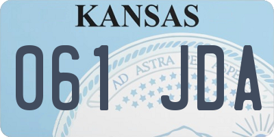 KS license plate 061JDA