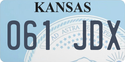 KS license plate 061JDX