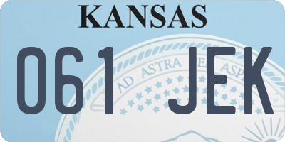 KS license plate 061JEK