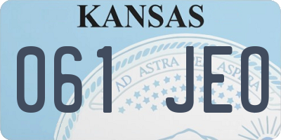 KS license plate 061JEO