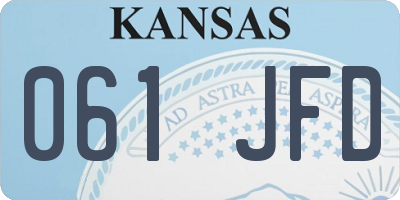 KS license plate 061JFD