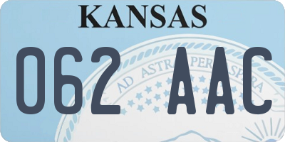 KS license plate 062AAC