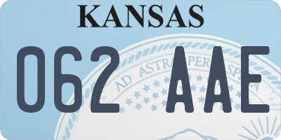 KS license plate 062AAE