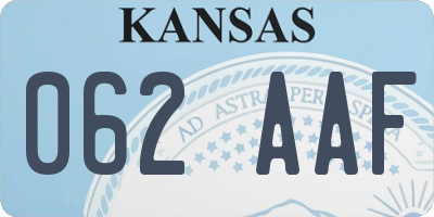 KS license plate 062AAF