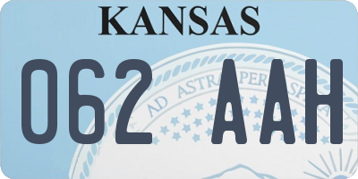 KS license plate 062AAH